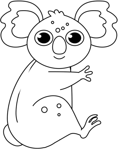 Cute Koala Coloring Page